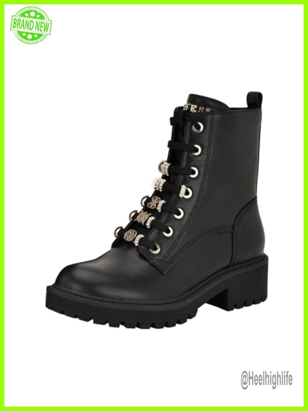 Faux Leather Combat Bootie Round Toe Lace-Up Ankle Boot